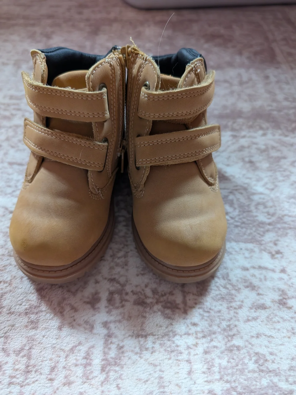 wander nation Tan Double-Strap Kids Ankle Boots